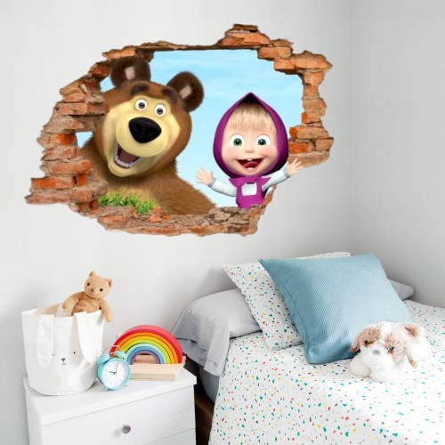Masza i Niedźwiedź naklejki na ścianę dla dzieci