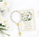 Różaniec podziękowanie dla gości na Komunię upominki  KOMUNIA