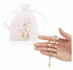 Różaniec z woreczkiem Podziękowanie dla gości na Komunię KOMUNIA CHRZEST