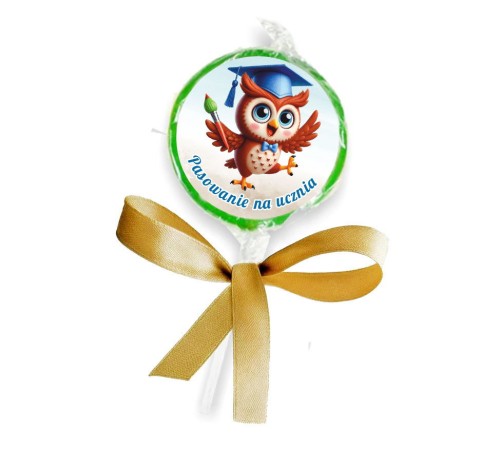 Lizak z naklejką – drobny upominek dla dzieci na pasowanie na ucznia