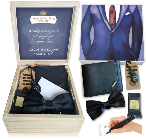 PROŚBA O ŚWIADKOWANIE CZY ZOSTANIESZ MOIM ŚWIADKIEM Pudełko dla ŚWIADKA