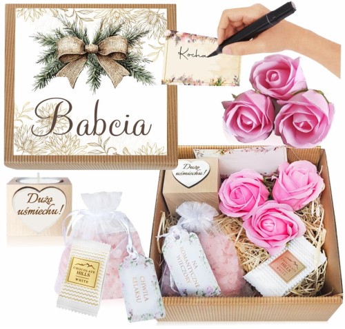 PREZENT NA DZIEŃ BABCI NA ŚWIĘTA ZESTAW KOSZ PREZENTOWY