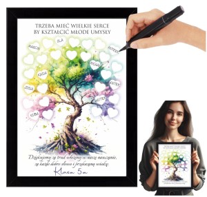 PREZENT DLA NAUCZYCIELA NA ZAKOŃCZENIE ROKU DLA WYCHOWAWCY DRZEWO imiona dzieci