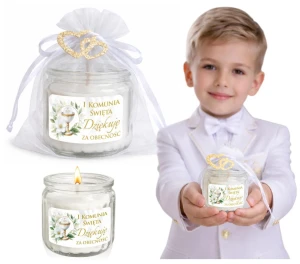 Podziękowanie dla gości na komunię Świeczka świeca prezent upominek komunia