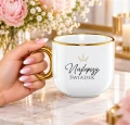 Biały kubek porcelanowy 380 ml w zestawie dla Świadka