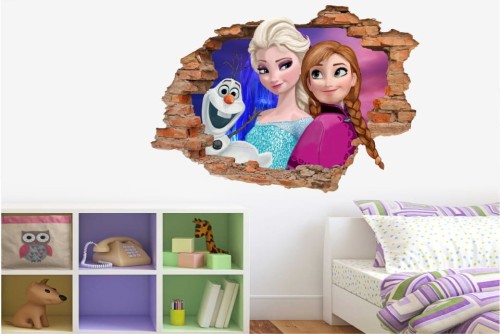 Naklejki na ścianę 3D Kraina Lodu Elza bajki - NaklejkiOzdobne.pl