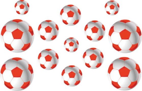 Naklejki PIŁKA NOŻNA PIŁKI + GRATISY - Zestaw naklejek
