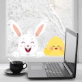 Zajączek i Kurczaczek Wielkanocne naklejki na okna