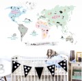 MAPA ŚWIATA Zwierzęta Naklejka dla dzieci MAP3503