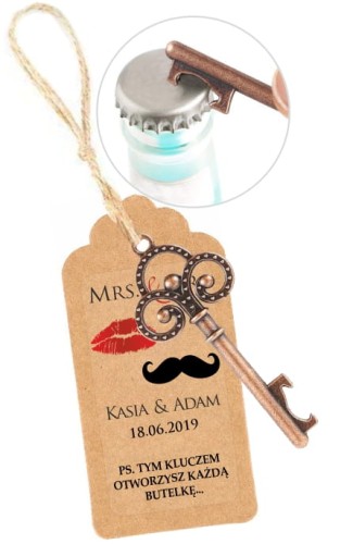 Kluczyk otwieracz, Klucz, Podziękowania dla gości, MRS. & MR.