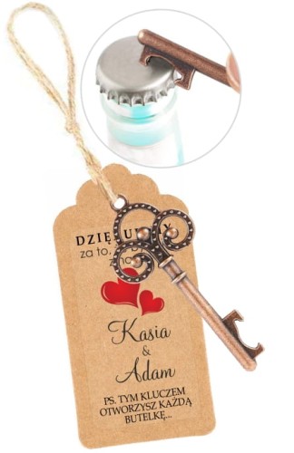 Kluczyk otwieracz, Klucz, Podziękowania dla gości, Czerwone serca