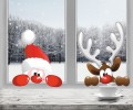 Mikołaj z Reniferem naklejki świąteczne na okno