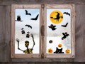 Naklejki Hallooween, ozdoby na okno, Dynia, Nietoperz