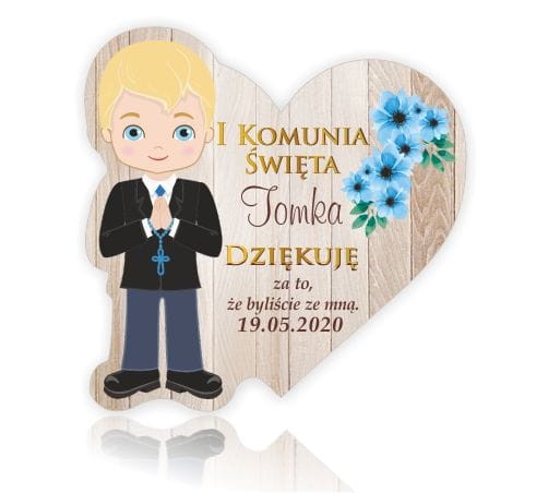 I Komunia, Magnes, dla chłopców, Woreczek, Podziękowanie dla gości