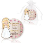 I Komunia, Magnes, dla dziewczynki,  Woreczek, Podziękowanie dla gości KOM_340