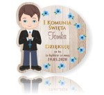 Personalizowane naklejki 7cmx25szt. Komunia, chłopiec, KOM_343
