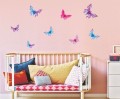 Kolorowe motyle pastelowe motylki naklejki na ścianę