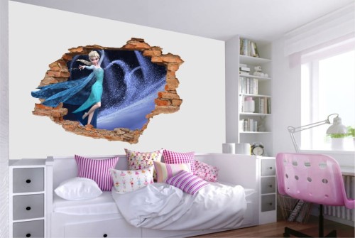 Naklejki na ścianę 3D Kraina Lodu Elza bajki - NaklejkiOzdobne.pl