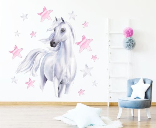 Pastelowy KOŃ Naklejka na ścianę