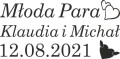 Naklejki ślubne na samochód, Młoda Para, imiona, data
