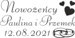 Naklejki ślubne na samochód, Nowożeńcy, imiona, data ślubu, obrączki 004