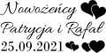 Naklejki ślubne na samochód, Nowożeńcy, imiona, data ślubu, serca 010