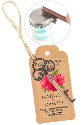 Kluczyk otwieracz, Brelok, Klucz, Kwiat, Podziękowanie dla gości