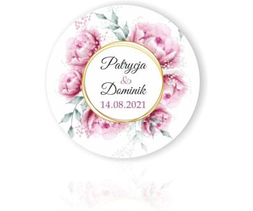 Magnes,  Podziękowania dla gości, różowe kwiaty, akwarelowe róże