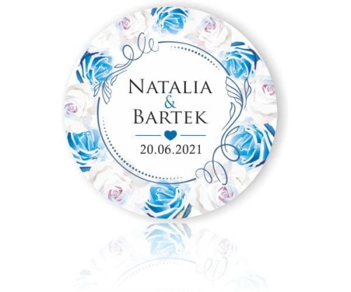 Magnes,  Podziękowania dla gości, białe i niebieski róże