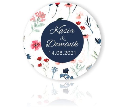 Magnes,  Podziękowania dla gości, polne kwiaty, akwarelowe kwiaty