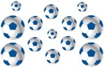 Naklejki PIŁKA NOŻNA PIŁKI  + GRATISY - Zestaw naklejek NIEBIESKIE