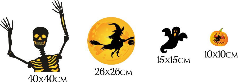  Naklejki ,Halloween, Dynia, nietoperz, kościotrup, duchy, sowa