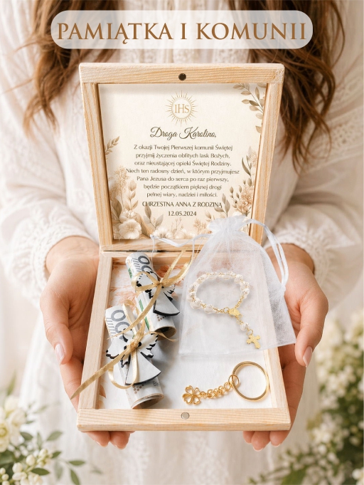 pamiatka komunii swietej dla dziecka pudełko na pieniądze
